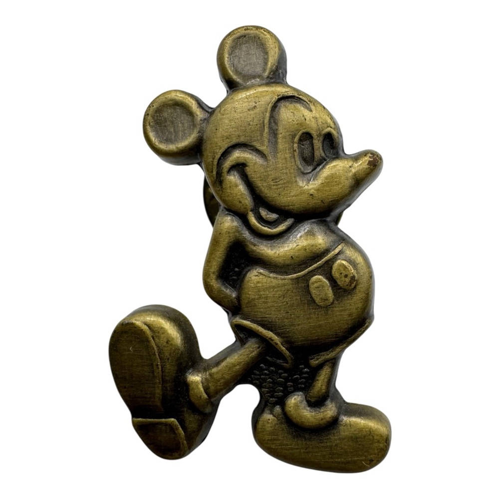 Vintage Disney Mickey Mouse Brass Tone Lapel Pin 1.25” Monogram‎ Products Inc.